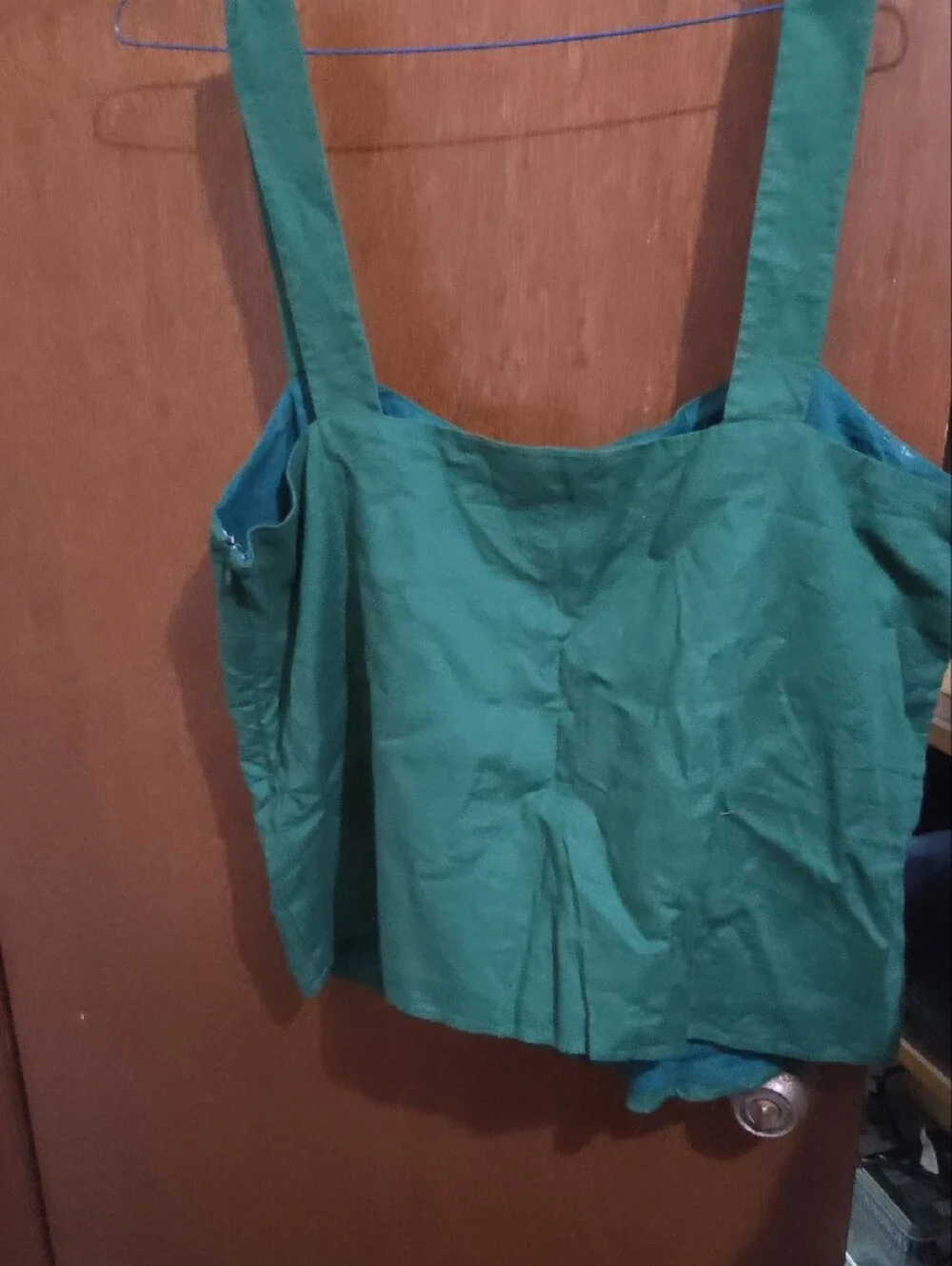 J. Crew Deep Green Square Neck Tank with Wide Straps